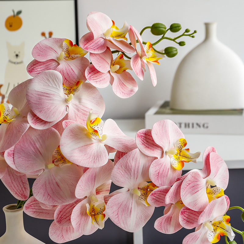 41.34" 9-Headed Artificial Phalaenopsis Orchid, Realistic Faux Orchid for Home Wedding Decor