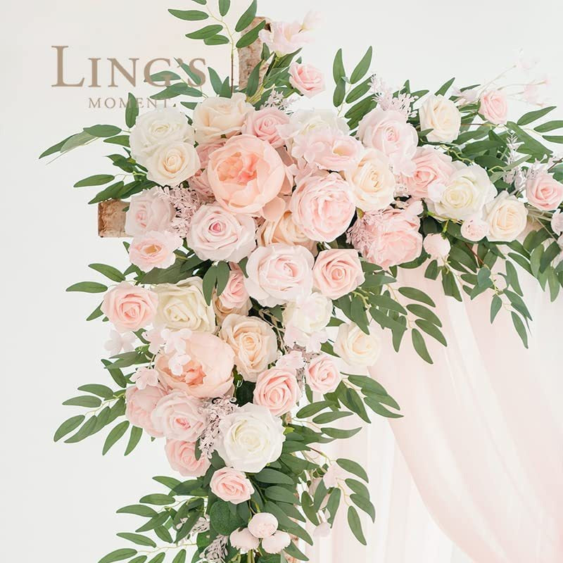 Wedding Arch Flowers with Drapes - Faux Floral Decor Kit