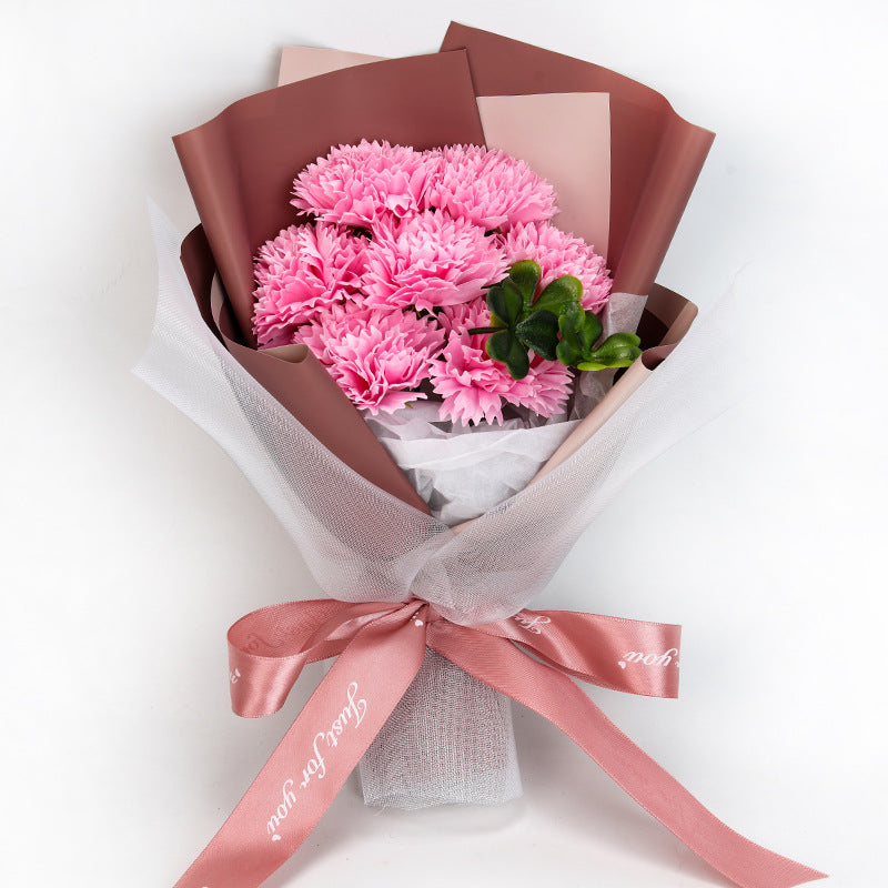 Artificial Carnations Bouquet with Gift Box, Forever Flowers for Mother's Day, Birthday, Anniversary, Home Decor