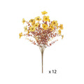 12 Stems Artificial Outdoor Flower Bush UV Resistant Faux Flowers for Planters, Porch & Garden Decor