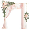 Wedding Arch Flowers with Drapes - Faux Floral Decor Kit