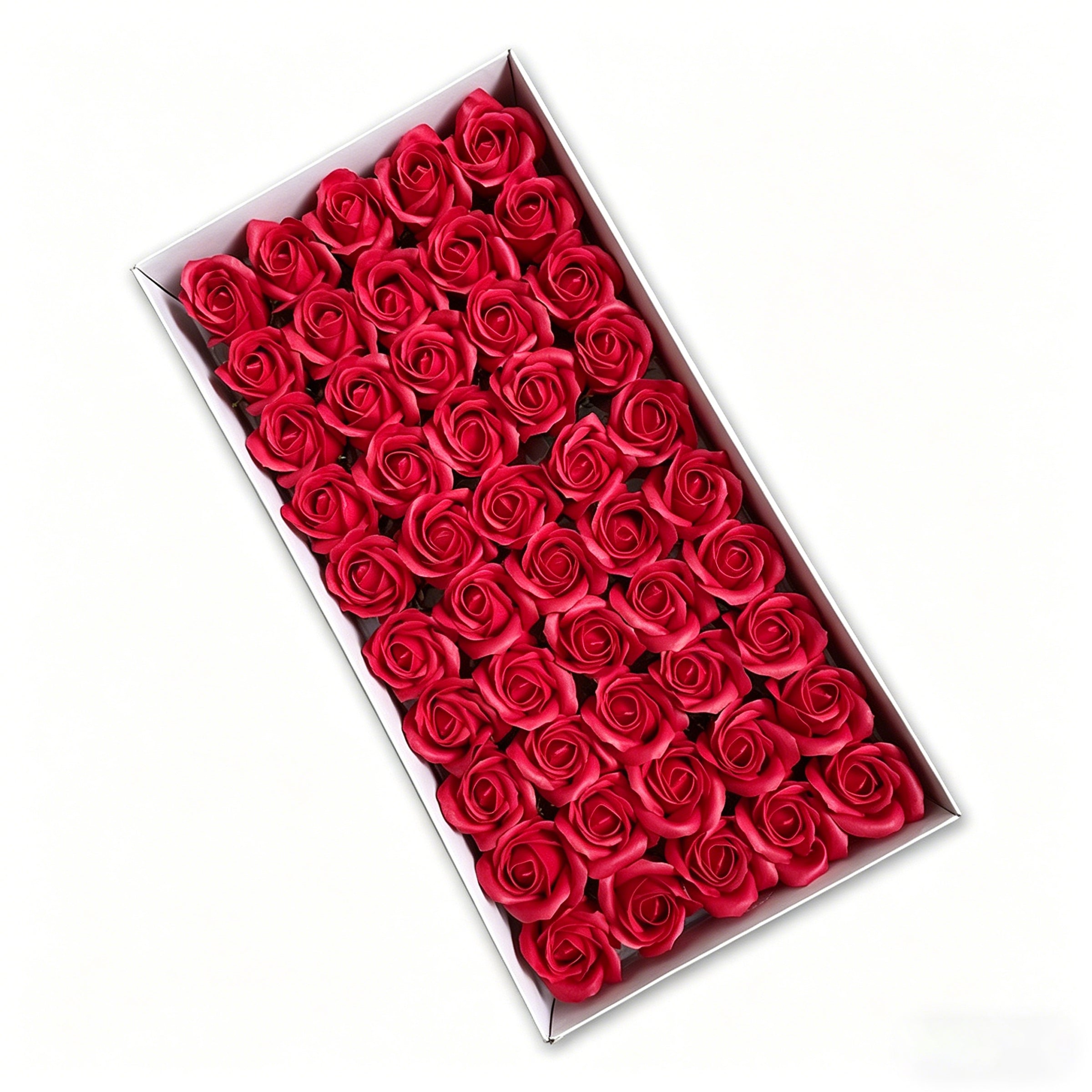 50PCS Luxury Soap Rose Flower Heads – Artificial Foam Roses for DIY Bouquets, Wedding Decor & Gift Boxes