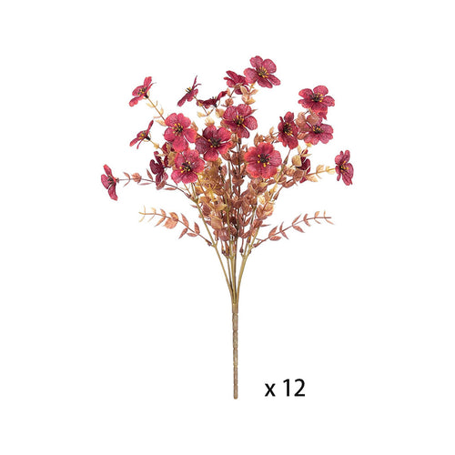 12 Stems Artificial Outdoor Flower Bush UV Resistant Faux Flowers for Planters, Porch & Garden Decor