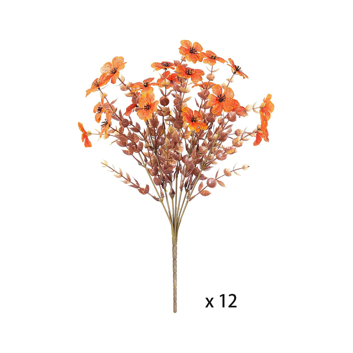 12 Stems Artificial Outdoor Flower Bush UV Resistant Faux Flowers for Planters, Porch & Garden Decor