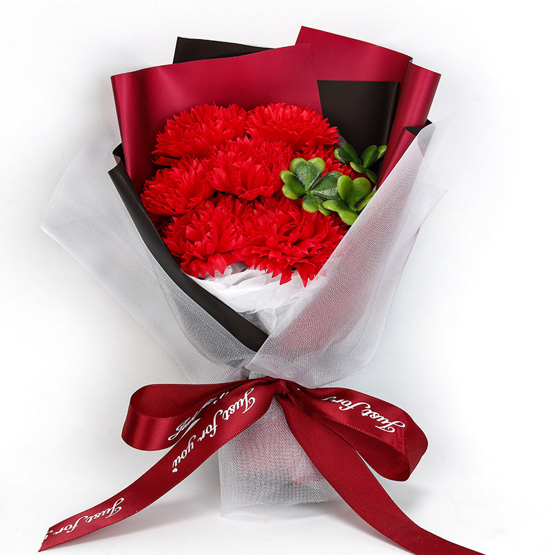 Artificial Carnations Bouquet with Gift Box, Forever Flowers for Mother's Day, Birthday, Anniversary, Home Decor