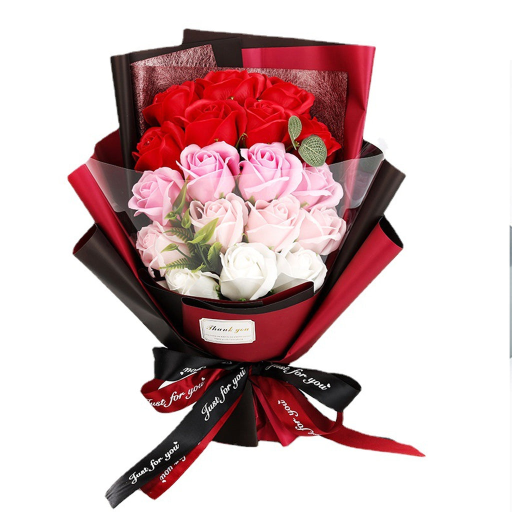Artificial Rose Bouquet with Gift Box, Forever Flowers for Valentine's Day, Anniversary, Birthday, Wedding, Home Decor