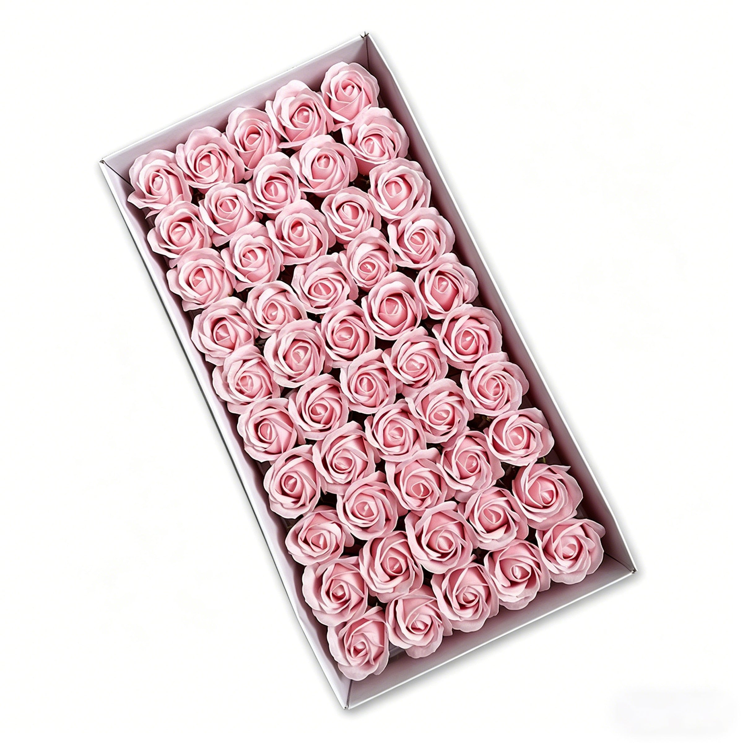 50PCS Luxury Soap Rose Flower Heads – Artificial Foam Roses for DIY Bouquets, Wedding Decor & Gift Boxes