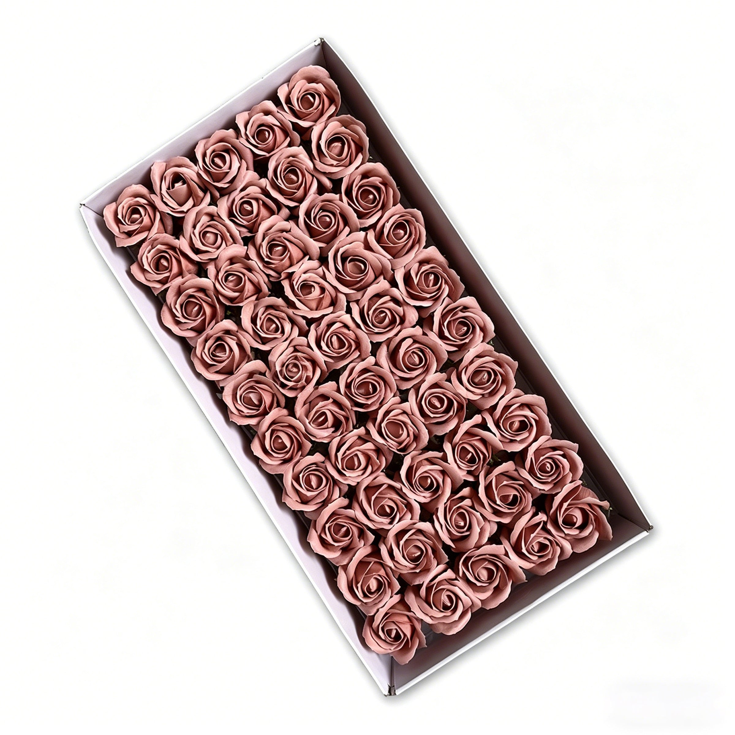 50PCS Luxury Soap Rose Flower Heads – Artificial Foam Roses for DIY Bouquets, Wedding Decor & Gift Boxes