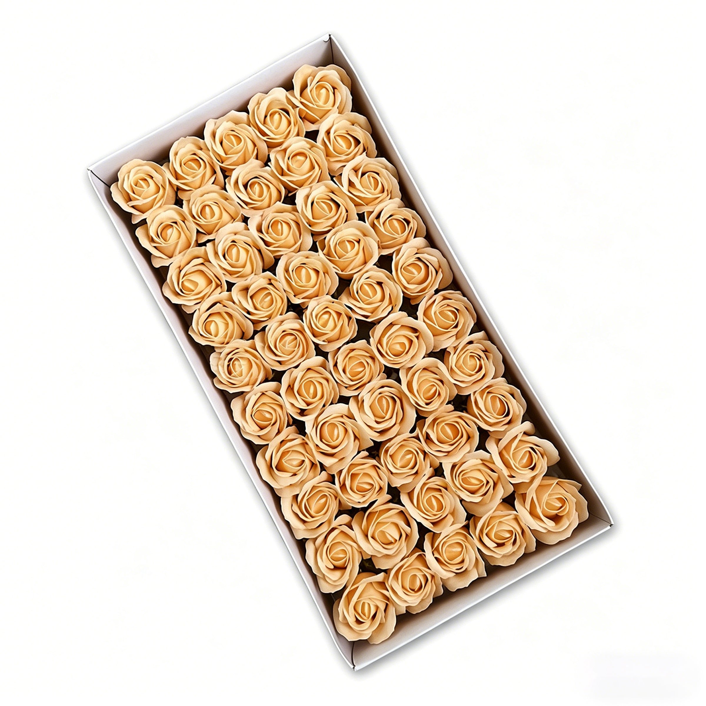 50PCS Luxury Soap Rose Flower Heads – Artificial Foam Roses for DIY Bouquets, Wedding Decor & Gift Boxes
